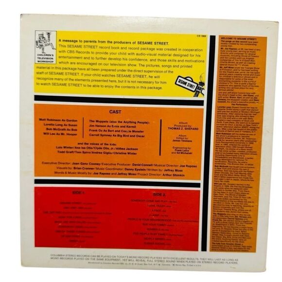 The Sesame Street Book & Record. Original Cast 1970 Vtg Vinyl Record CS 1069 - Picture 2 of 13